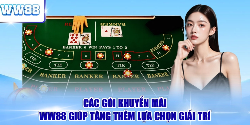 Các gói khuyến mãi WW88 giúp tăng thêm lựa chọn giải trí